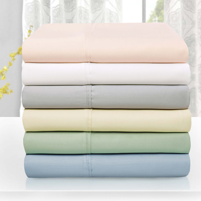 Solid 1000-Thread Count Tencel-Blend Wrinkle-Resistant Pillowcase Set, Pink, Standard