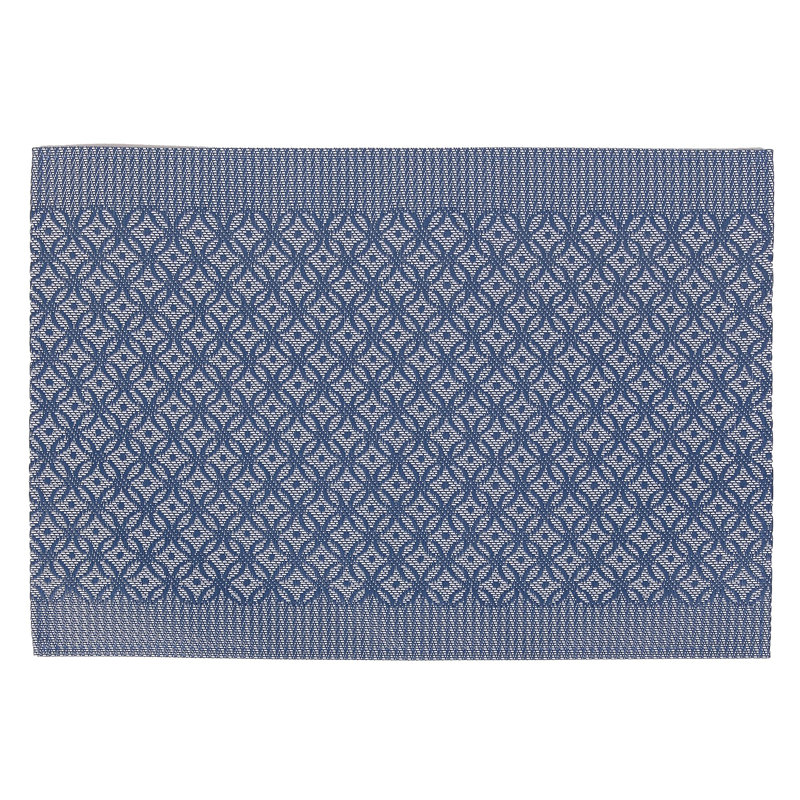 Hombach Vinyl Geometric Rectangle Placemat, Blue