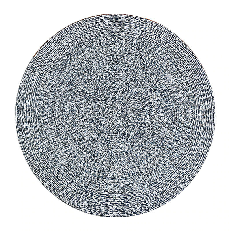 Reeva Small Handwoven Round Indoor/Outdoor Rug in Blue, Round 350cm