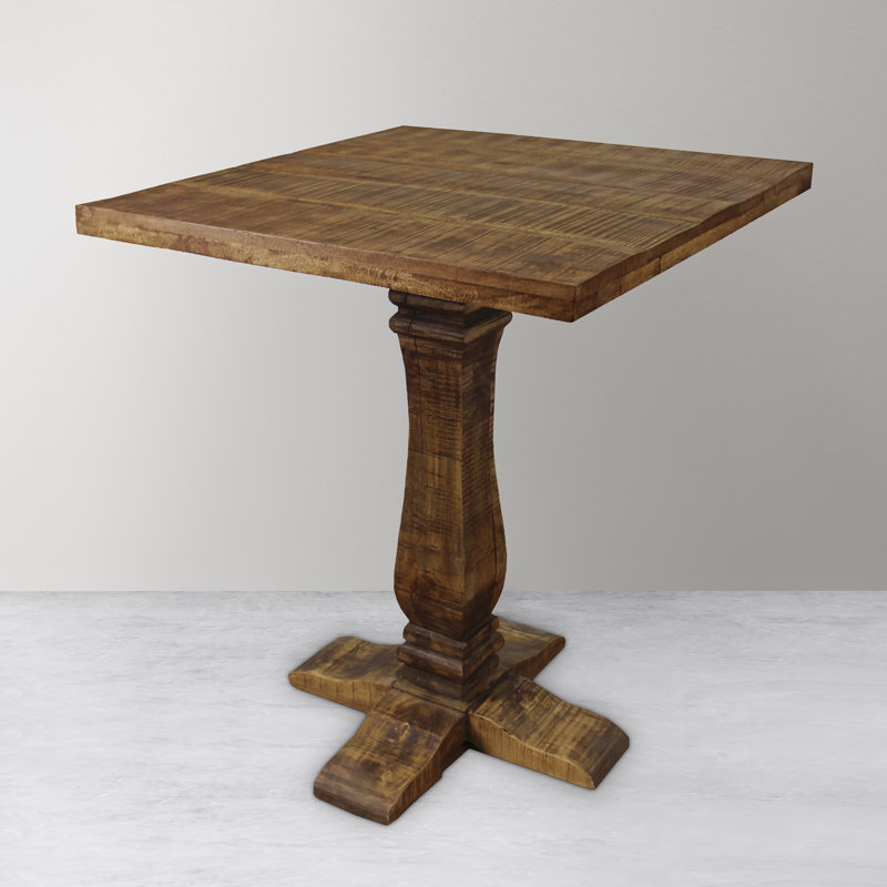 Acuff Mango Square Solid Wood Top with Solid Wood Base Dining Table
