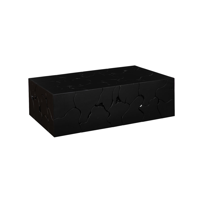 Teak Coffee Table, Rectangle, Black