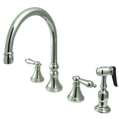 Robinet de cuisine 12 po à deux poignées avec accessoires