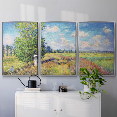 «The Summer, Poppy Field», 1875, reproduction sur toile 3 pièces