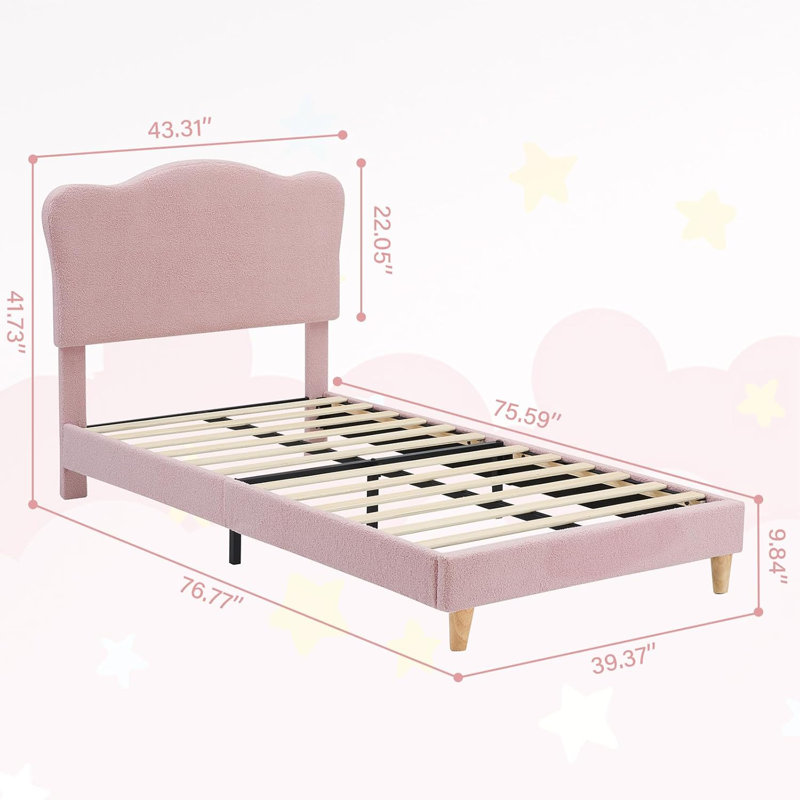 Structure de lit simple pour enfant, Rose