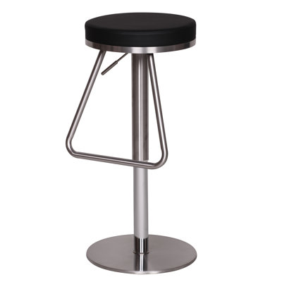 Durable Swivel Upholstered Adjustable Height Counter Stool with Metal Frame