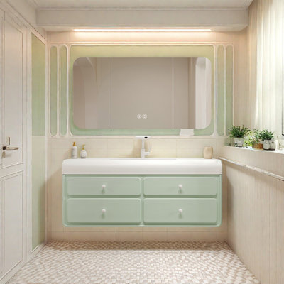 Armoire de salle de bain européenne minimaliste de style crème