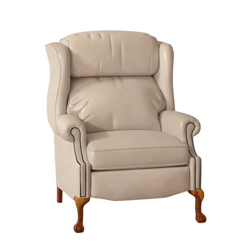 Maxwell Recliner, Aline Light Grey Stonewash Genuine Leather, New Classiques, Push Back