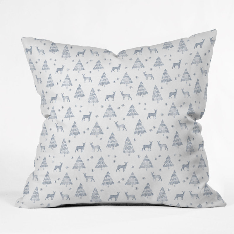 Coussin décoratif intérieur / extérieur Watercolor Nordic Winter, 18 po x 18 po