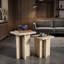Travertine-Style Round Nesting Coffee Tables Set of 2-1179845923