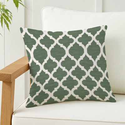 Coussin décoratif intérieur et extérieur beige Trellis