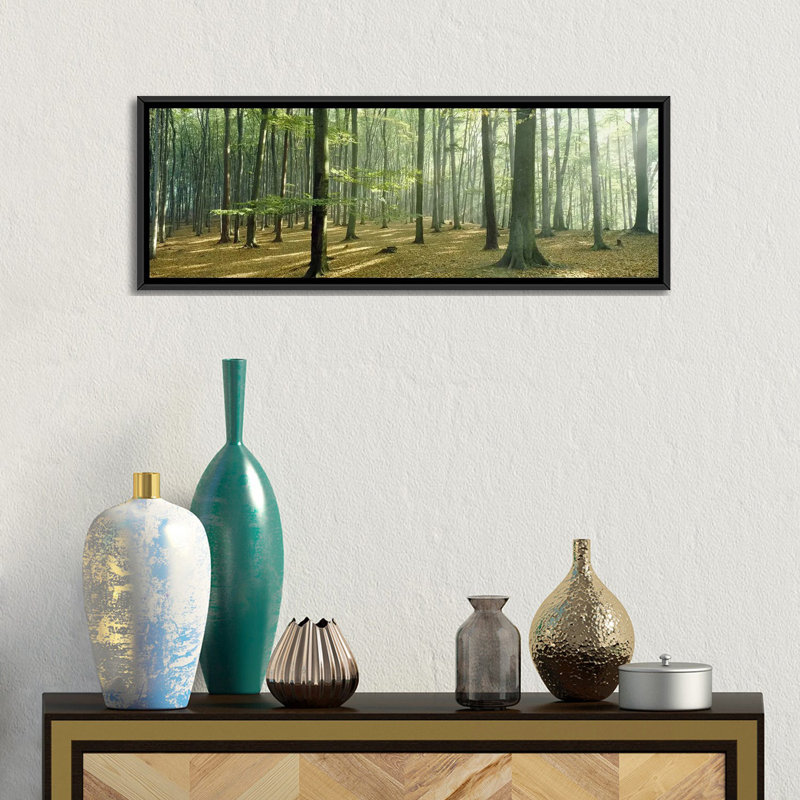 Reproduction de photo panoramique sur toile tendue près de annweiler en allemagne, H 12 po x l 36 po x P 1,5 po, Cadre noir