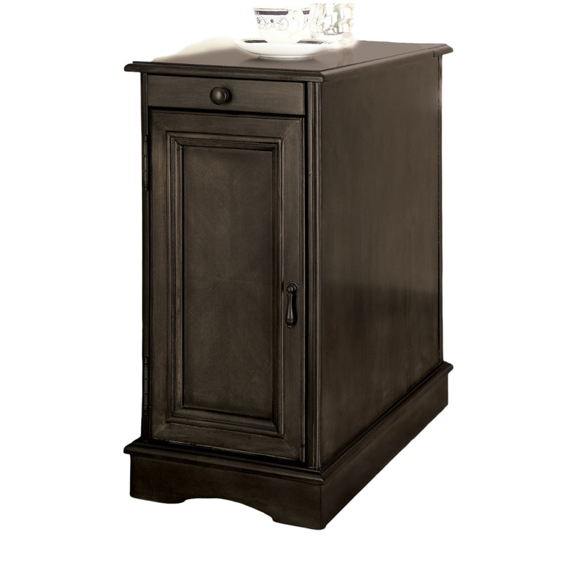 Table d'appoint avec rangement et prise de courant - H 24 po, Grey