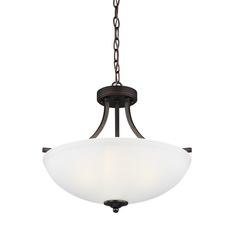 Luminaire suspendu semi-encastré Geary, Sienne brûlée