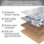 Ensemble de 4 napperons de table en bois franc à motif floral de qualité supérieure Blue Leaf