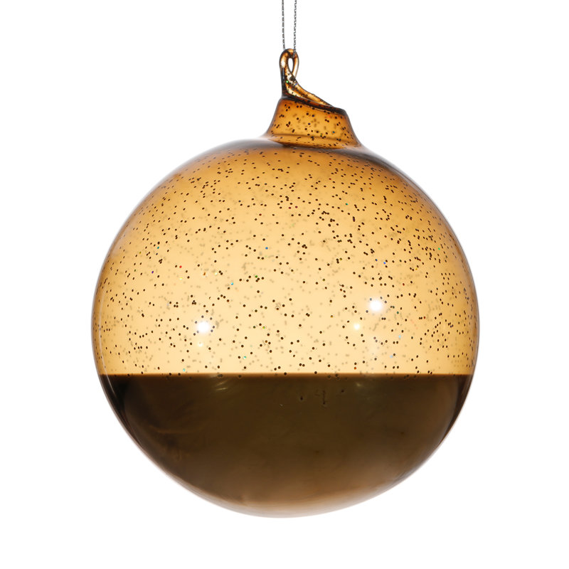 Ornement boule en verre scintillant, Bronze