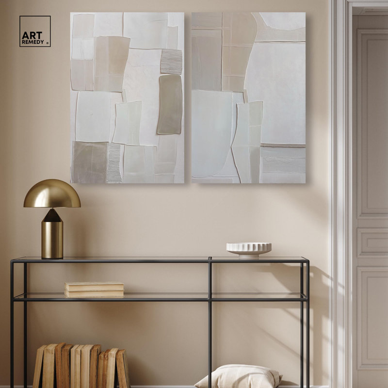 "Caress and Textured Minimal", reproduction d'art sur toile, ensemble de décorations murales dorées par Art Remedy, 20 x 30