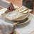 Embroidered White Linen Placemats with Gold Scrollwork – 24pc Elegant Table Mats Set for 6 Person | Islamic Decorative Dining Linens-1479135917