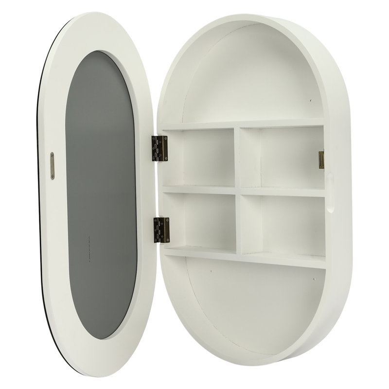 Miroir de rangement mural Bryton, Blanc
