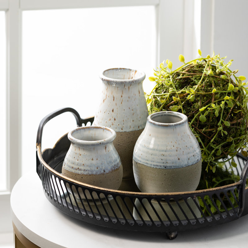 Mcquade Ceramic Table Vase, Blue/Brown