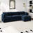 Modern Chenille Loveseat Sofa Couch With Ottoman-506217871-506217867