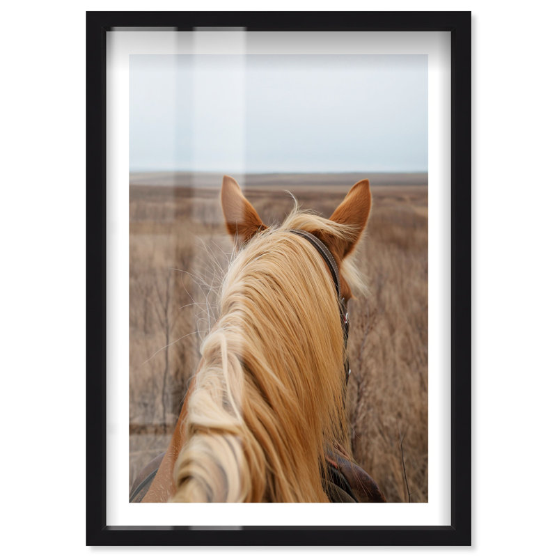 Golden Dawn Ride Shadowbox Print par Notoriart, H 55 po x l 37 po, Noir