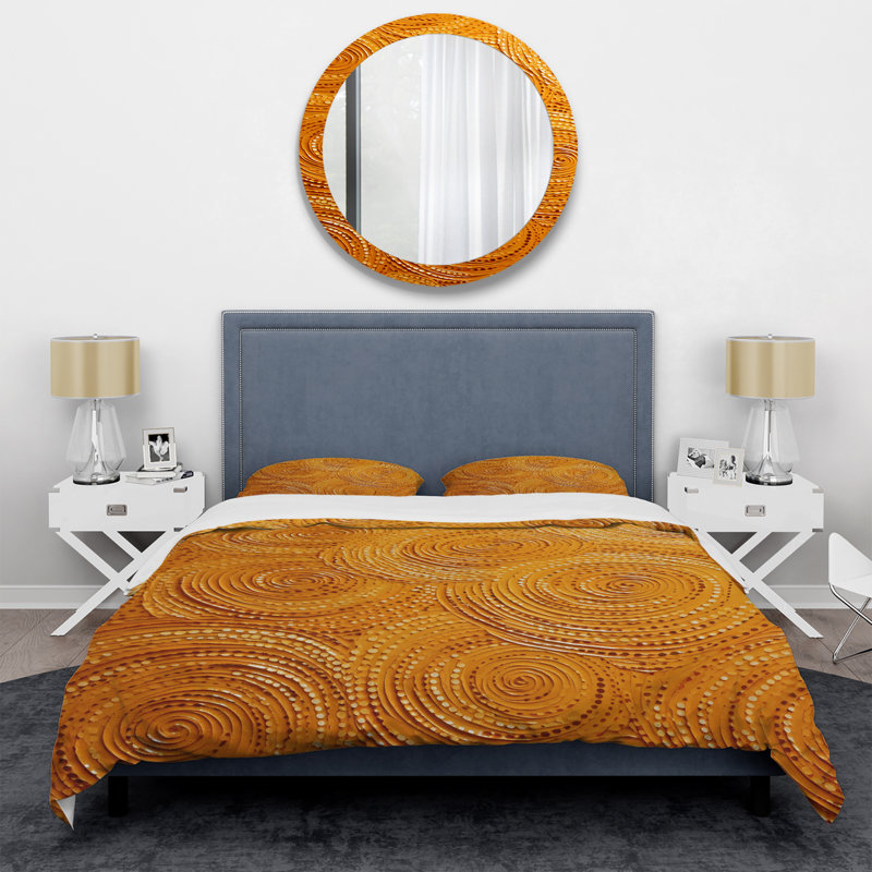 Ensemble de housse de couette Abstract Orange Swirl Collages VI - Abstract Collages, Housse de couette pour très grand lit