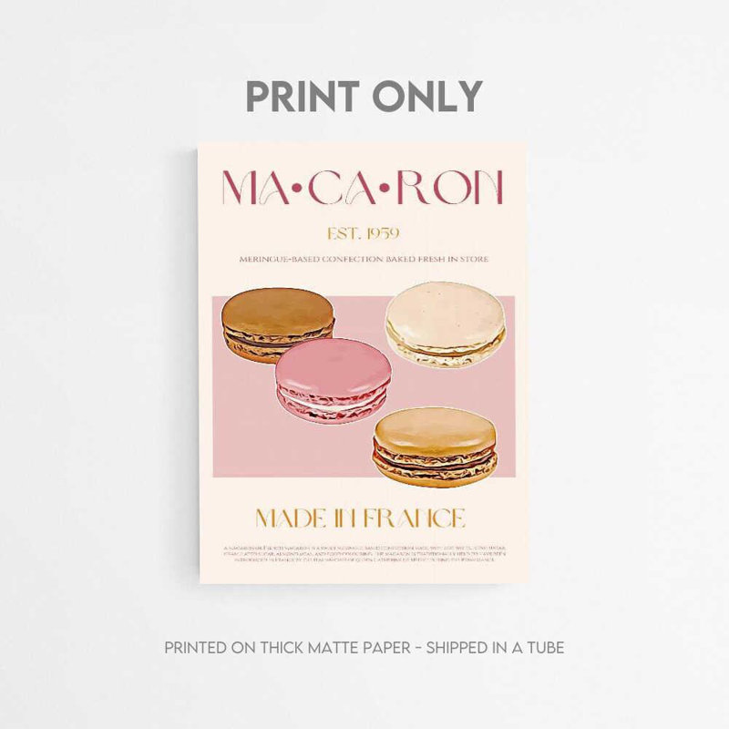 French Patisserie, reproduction d'art, pastels Macaron (décoration murale encadrée), Ne s’applique pas, H 16 po x l 12 po
