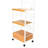 59.5" Tall 3-Tier Microwave Kitchen Cart with Drawer and Outlet, White and Natural-1680533156