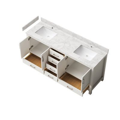 Meuble-lavabo moderne avec lavabo double, meuble-lavabo autoportant avec trou pour robinet