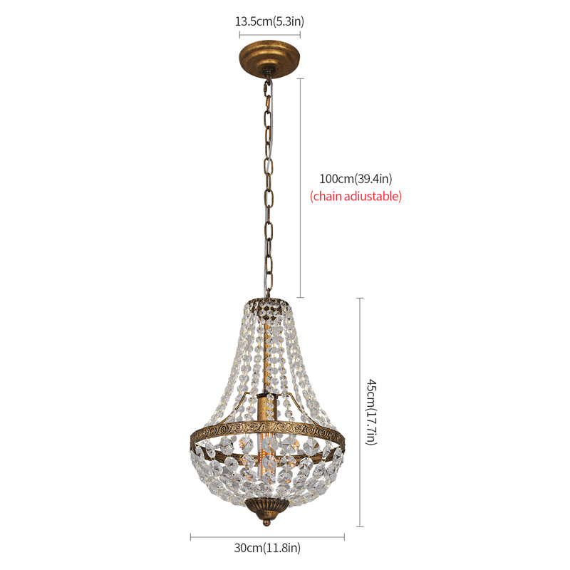 1 - Light Chandelier, Gold