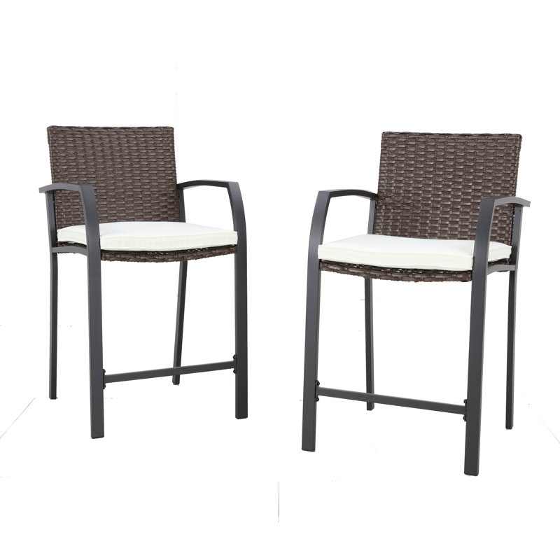 Square 6 - Person 27.6" Long Bar Height Dining Set with Cushions