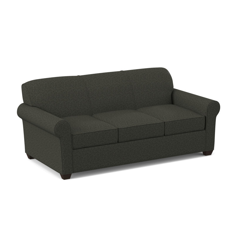 Finn 83" Rolled Arm Sofa Bed with Reversible Cushions, Cafelle, Dorset Charcoal, Innerspring