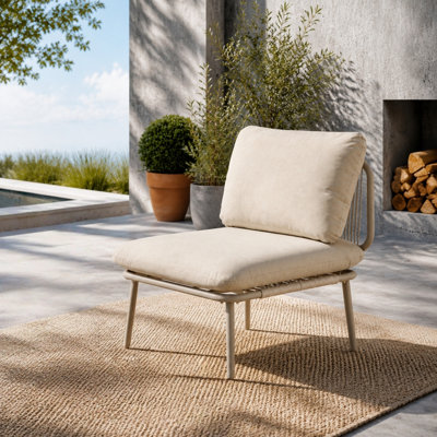 Modular Sectionals Chair, Steel Frame, Modern Compact Patio Seating