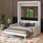 Lit escamotable Murphy avec conception murale et coussin confortable-423706682-413840312