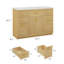 Meuble-lavabo 48 po avec comptoir en marbre artificiel, tablette de rangement rabattable, 6 tiroirs, tablette intérieure réglable et charnières DTC à fermeture en douceur - poignées en laiton, armoire à 2 portes