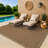 Border Sand/Natural Easy-Care Jute-Style Indoor/Outdoor Flat Woven Area Rug-1753643914-1753643957