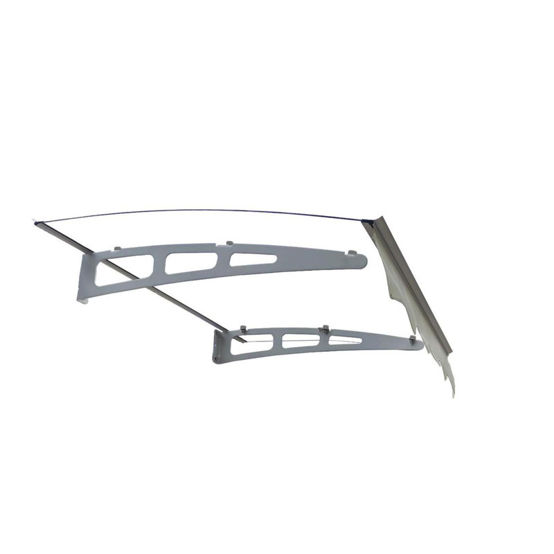 Wall-mounted window and door awnings for wooden wall rooms, Silver/Clear, 7" H x 47" W x 34" D