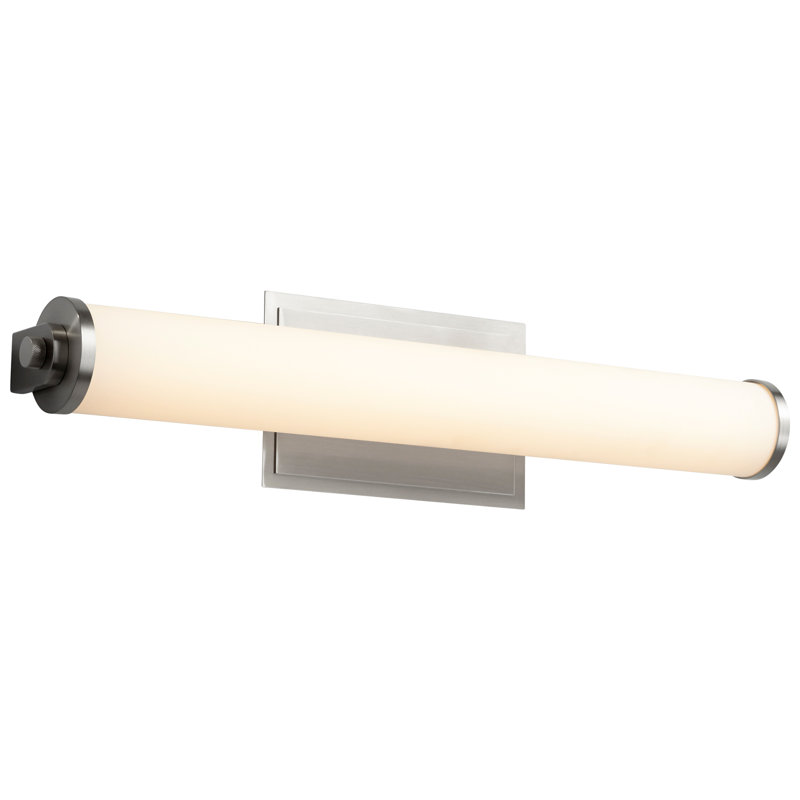 Barre d'éclairage de salle de bain 2 lumières DEL à intensité variable Garruto, Nickel satiné