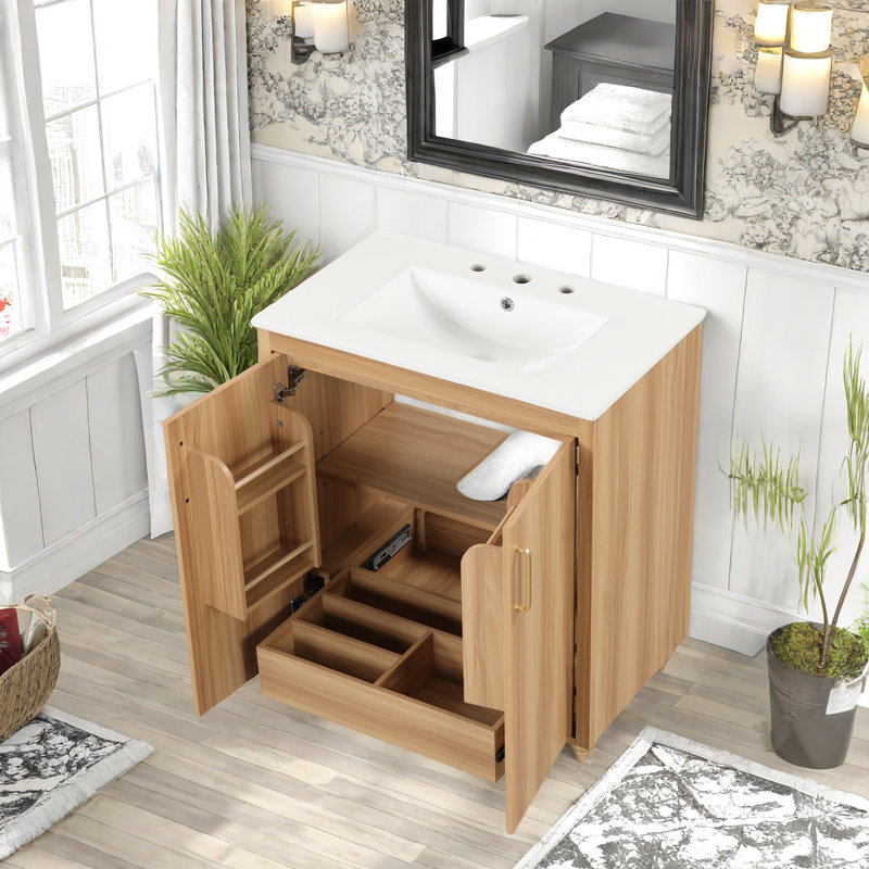 Denea 30'' Single Bathroom Vanity with Ceramic Top