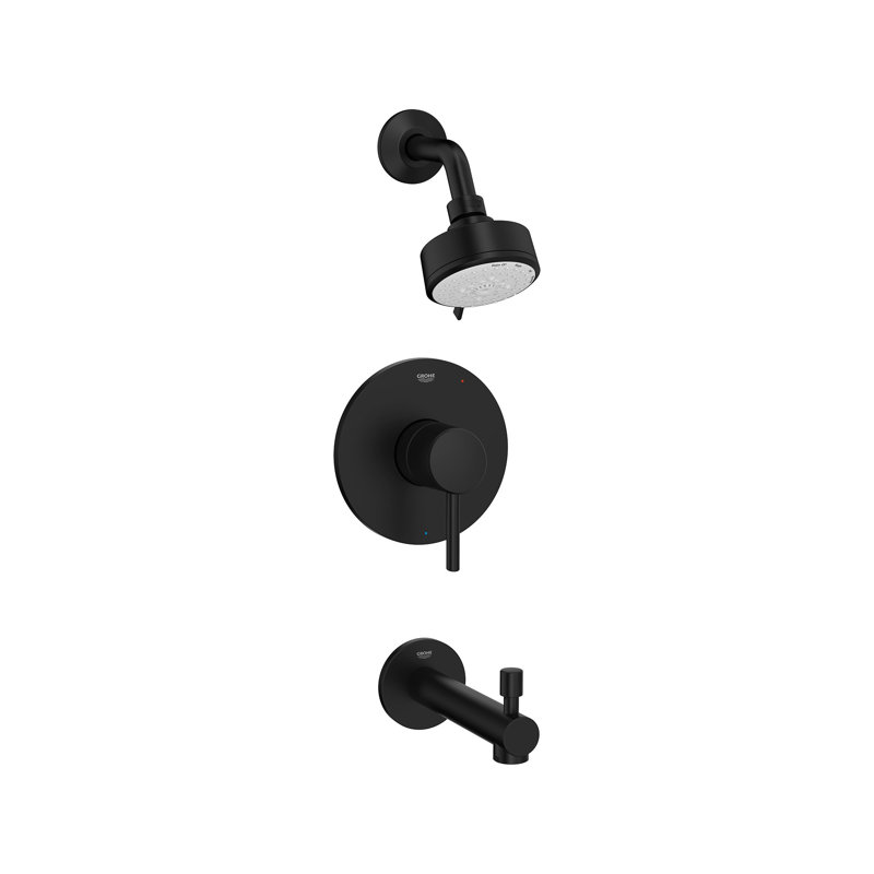 Concetto™ Tub & Shower Faucet with Rough-in Valve, Matte Black