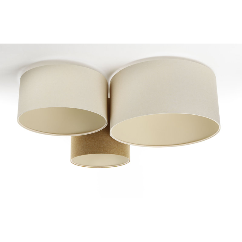 Avaughn Flush Mount, White/Brown