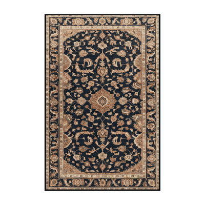 Machine Washable Persian Black Area Rug