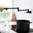 Black Wall Mount Pot Filler Faucet - Brass, Stretchable Double Joint Arms For Kitchen And Coffee Mount, Black, 360 Rotatable Swing-148485175