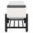 Contemporary Upholstered Storage Bench, Black Finish, Beige Upholstery, Rubber Wood Legs, Arc - Shaped Sanded Organized-951108590-951108591-951108589
