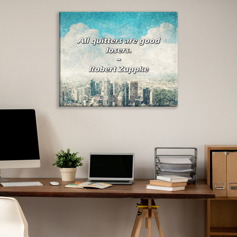 Citation artistique «Tous les joueurs sont de bons perdants». Toile tendue par Robert Zuppke