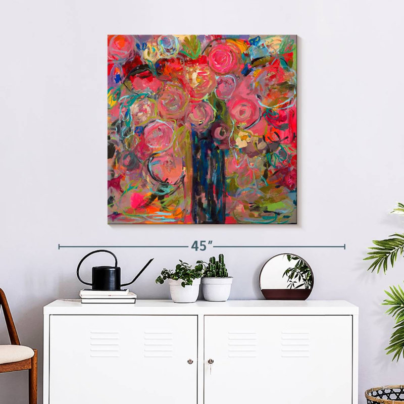 Impression florale sur toile, H 30 po x l 30 po x P 1,25 po