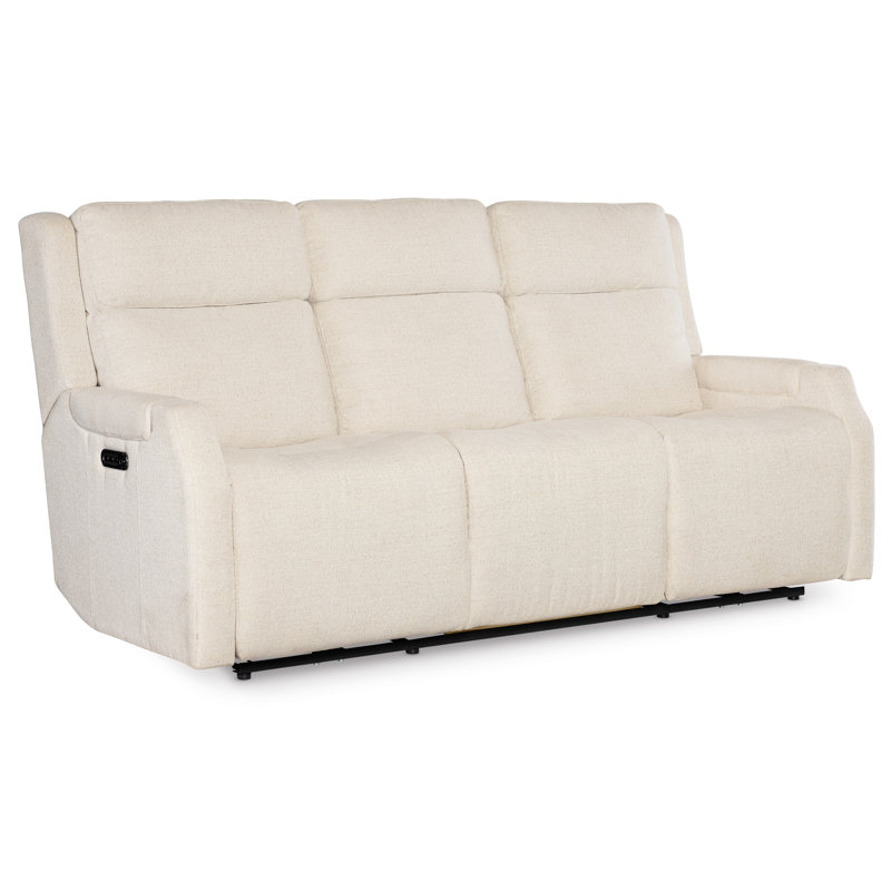The Zero Gravity Power Sofa with Power Headrests and Lumbar, White/Cream