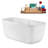 59" Streamline Freestanding Soaking Acrylic Bathtub With Drain and Bamboo Tray-75260979