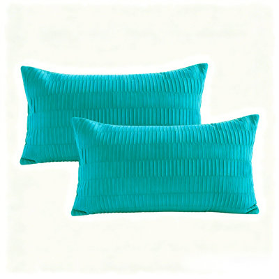 Pleated Velvet Lumbar Pillow Covers