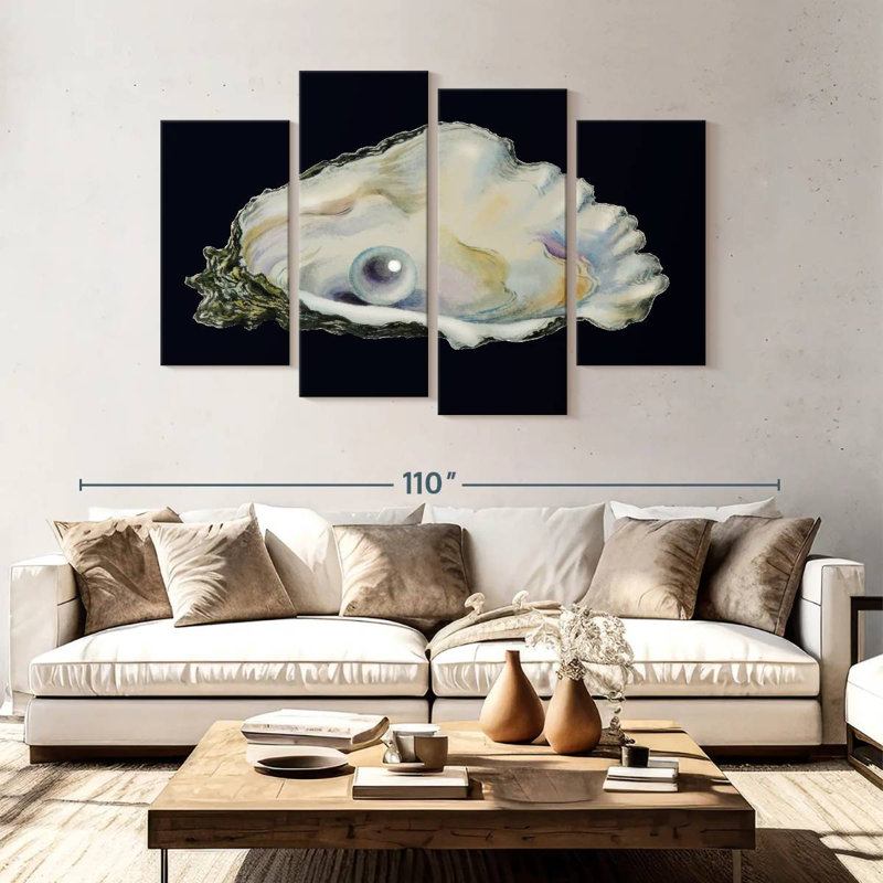 Perle Brampt en coquillage, H 54 po x l 84 po
